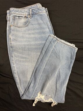 American Eagle Distressed Ankle Jeans Womens 16P Light Wash Ripped Denim Petite